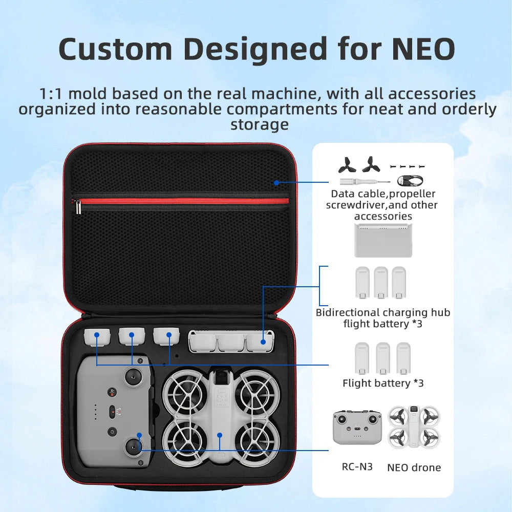 Carrying Case Travel Shoulder Bag Storage Bag Portable Travel Bag for DJI Neo Fly More Combo Accessories