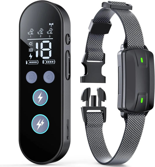 Dog Shock Collar with Remote Control, Waterproof Training Collar for Large Medium Dogs 40-120lbs, Beep Vibration Security Lock (