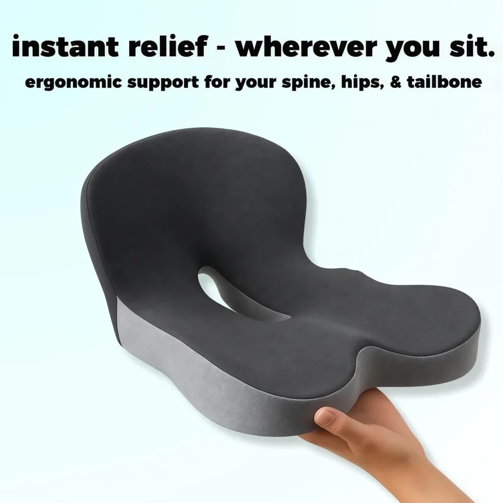 Memory Foam Car Seat Cushion, L-Shaped Integrated Support for Sciatica Relief and Ergonomic Comfort by 2025