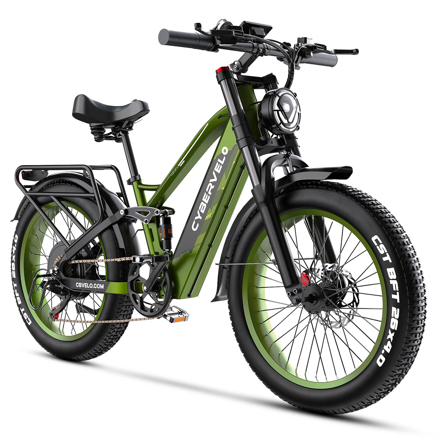 Cybervelo Strong Power Ebike, 5000W Motor Off Road Electric Bike, 100 Miles Long Range, 26"x4.0” Fat Tire, 60V 50Ah Big Battery EK9
