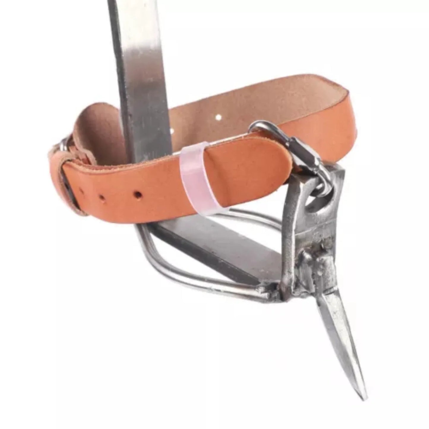 1 Pair Stainless Steel Tree Climbing Spikes, Cow Leather Tree Climbing Spikes Set for Outdoor Jungle Survival Fruit Picking