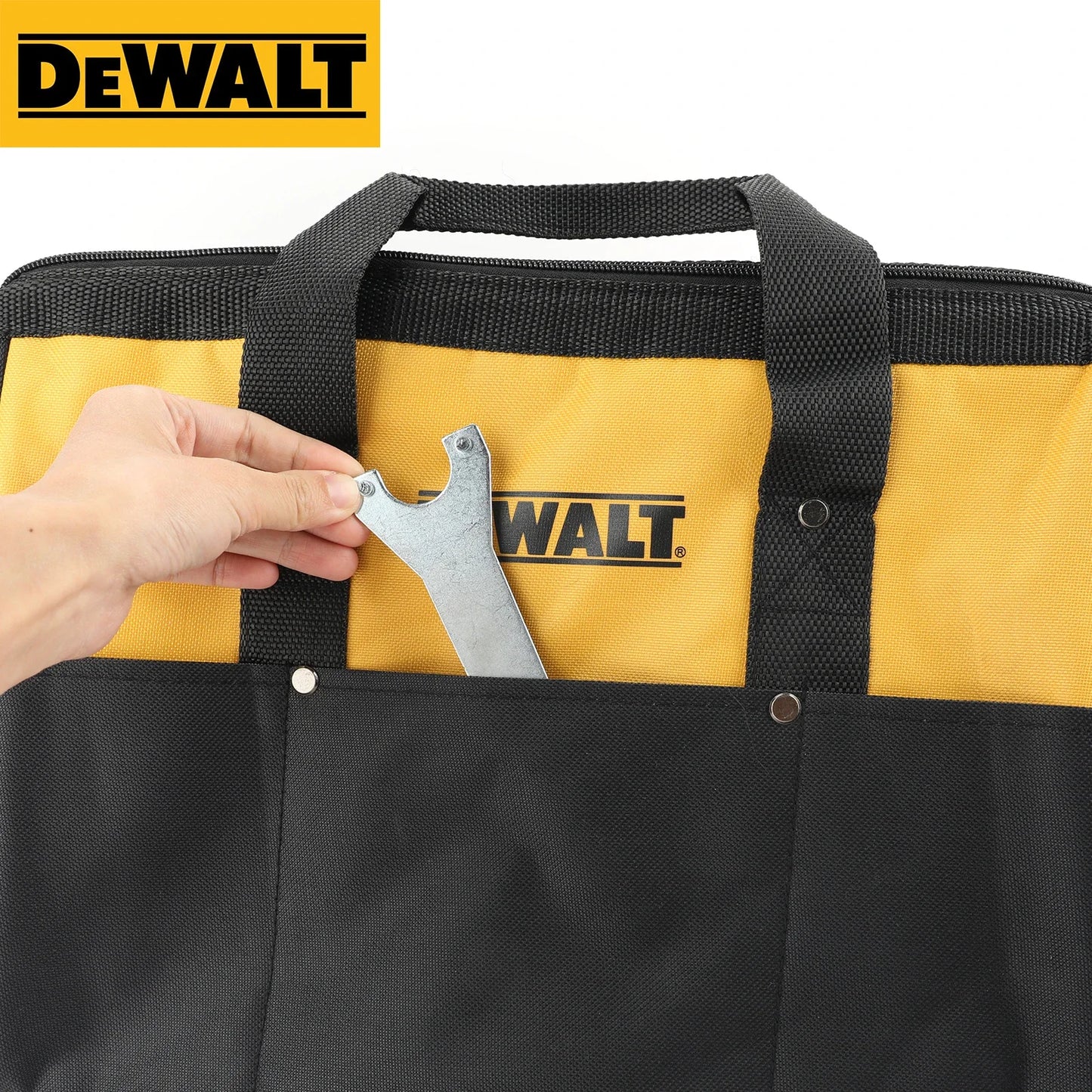 DEWALT multifunctional tool kit, electric wrench, screwdriver, metal hardware accessories, durable storage tool, handbag