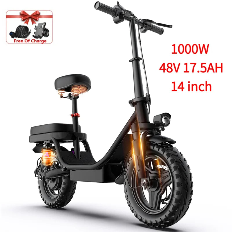 14 Inch Explorer King Mountain Ebike,Certified UL2849 45° Climbing Adjustable Front Brake Seat Factory Original Free Local Shipping