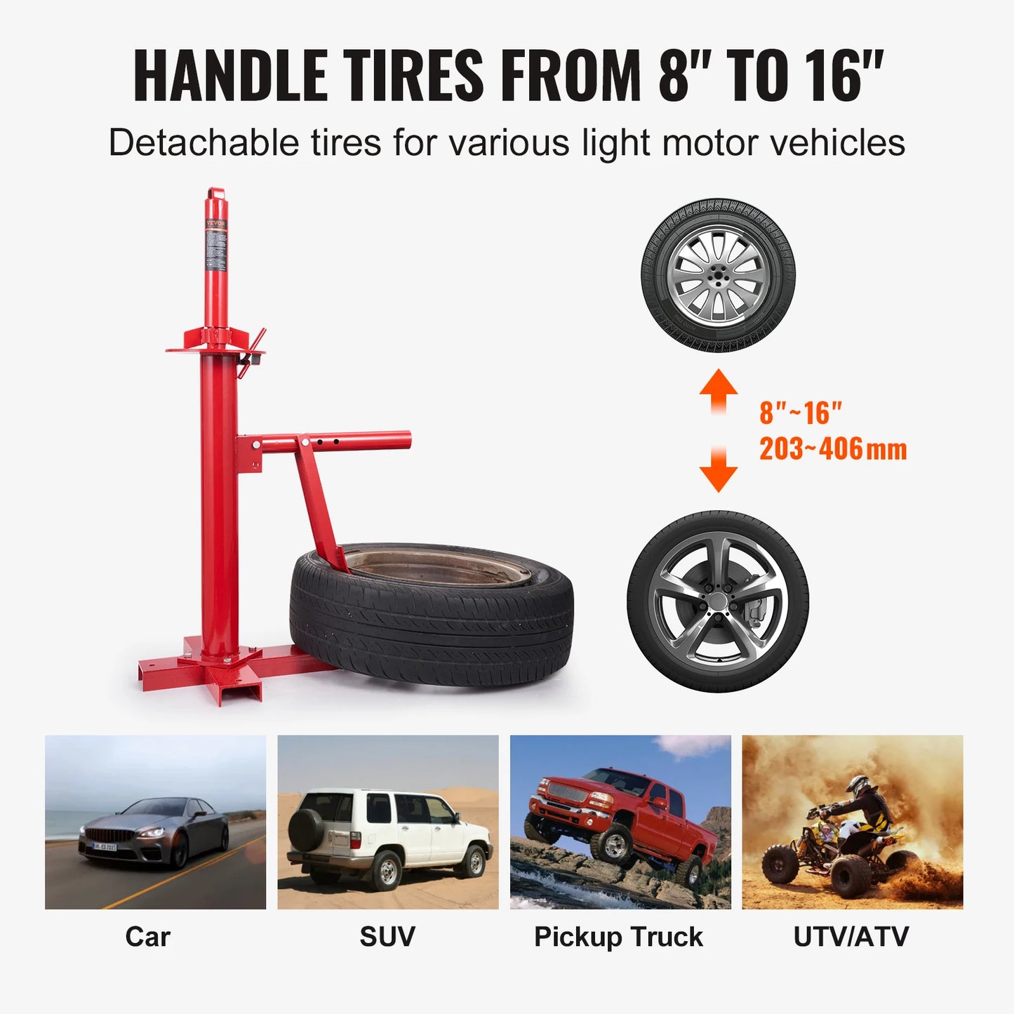 SucceBuy Portable Manual Tire Changer Bead Breaker Tool Portable Hand Bead Breaker Mounting Tool for Car Truck Motorcycle Garage