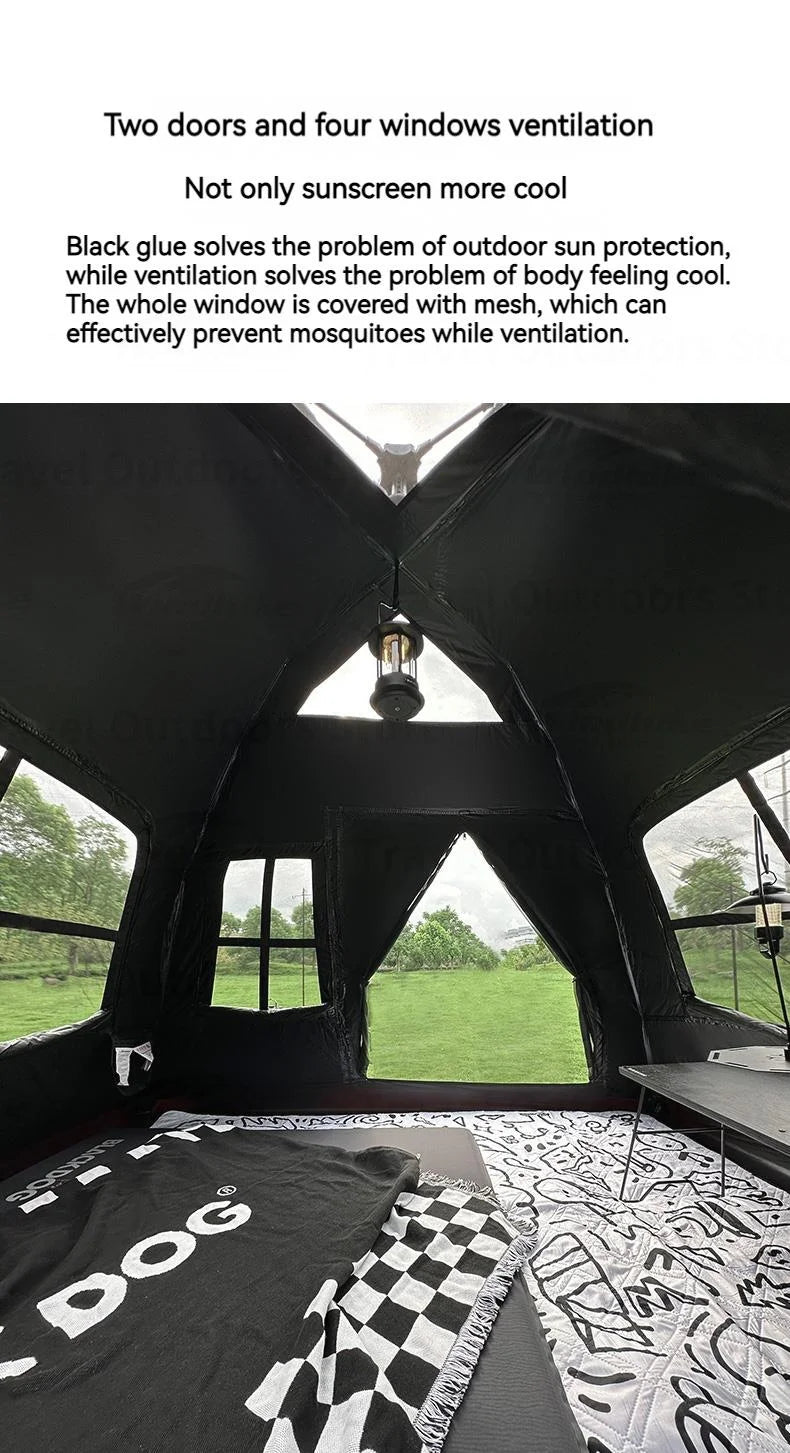 Naturehike BLACKDOG Camping One-touch Tent 3 ~ 4 People for Outdoor Travel Picnic Beach 150D Oxford Vinyl Tent Waterproof 2000mm