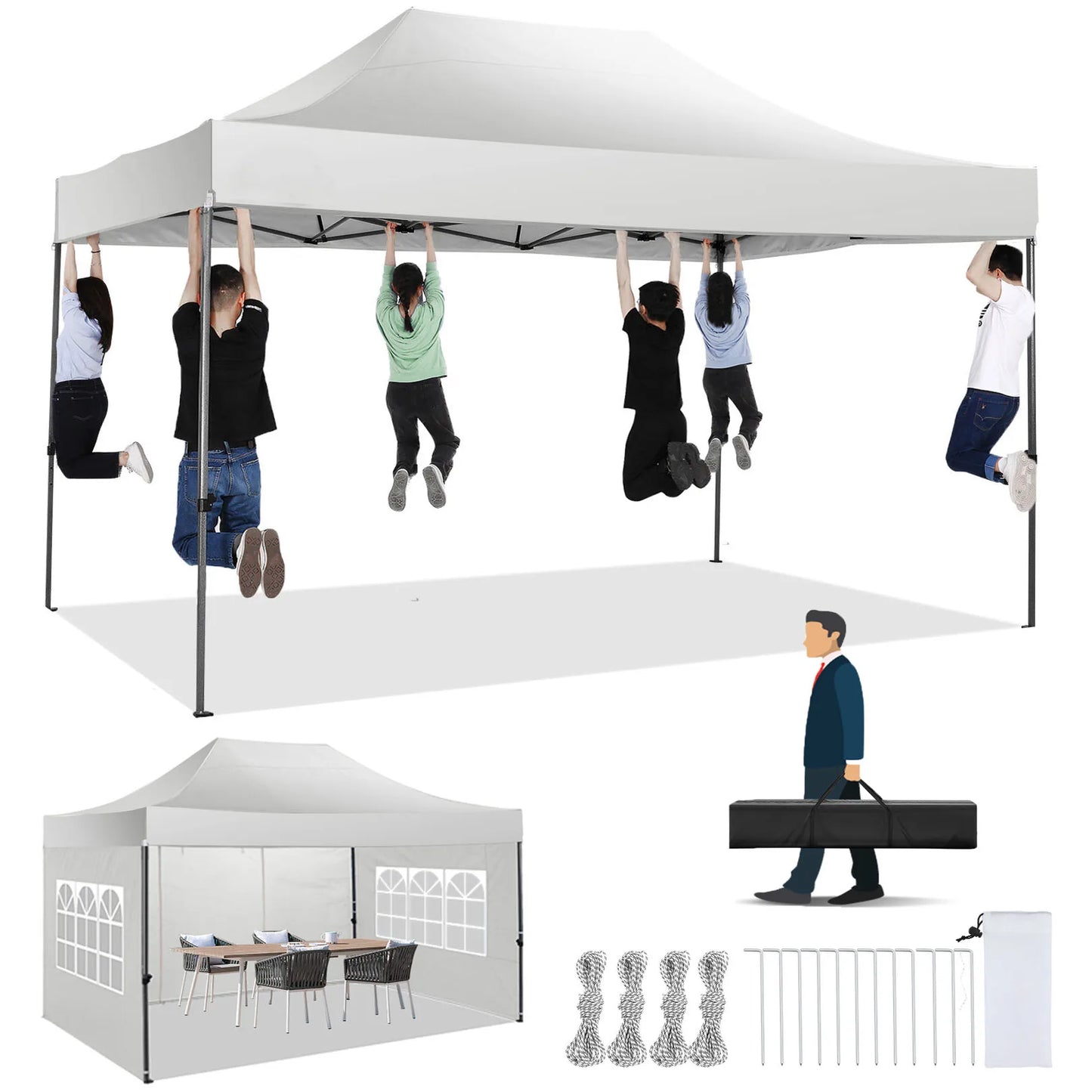 COBIZI All Season Pop Up Canopy Tent With 4 Sidewalls