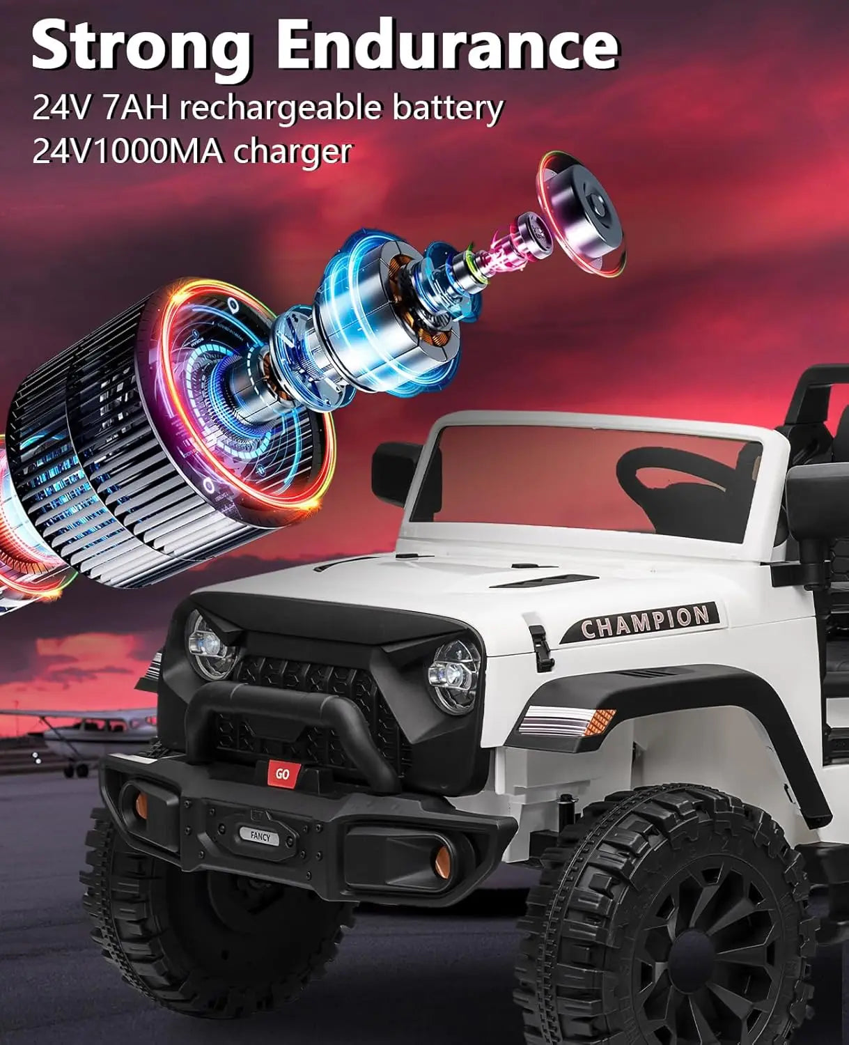 24V Ride On Car 2 Seater, XL Electric Vehicles for Big Kids with 20" Wide Seat, 3 Speed, 2x200W Powerful Motor, Suspension 3-8Y