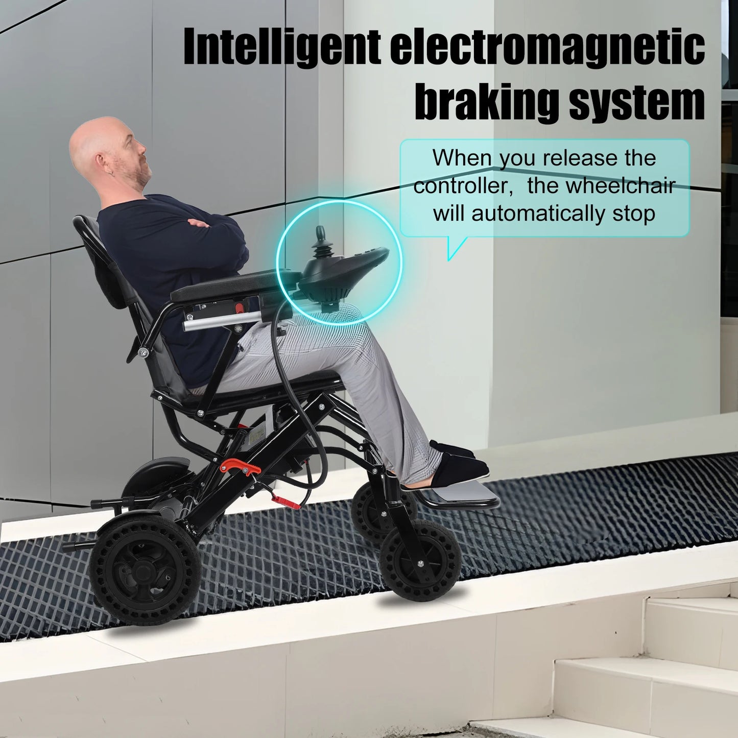 Portable Electric Wheelchair Walker 500W Motor Lightweight