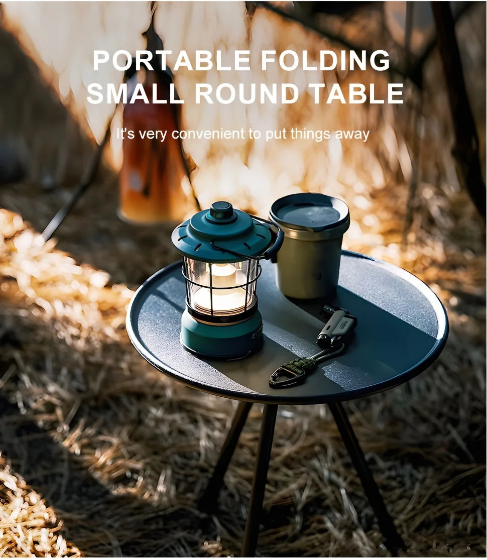 WESTTUNE 2 Pcs Set Camping Round Table with Mesh Bag Ultralight Portable Folding Adjustable Table for Picnic Indoor Outdoor