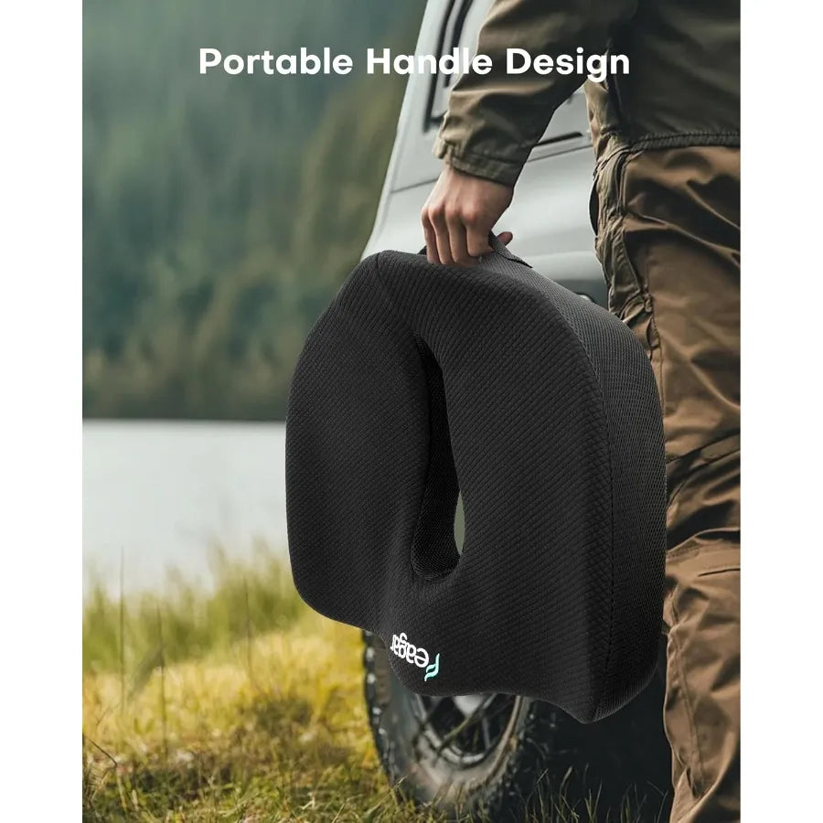 Memory Foam Seat Cushion for Office Chairs Desk Gaming Chair Pad Tailbone Comfort Support Mesh Cover Dense Hip Sciatica Car Sea