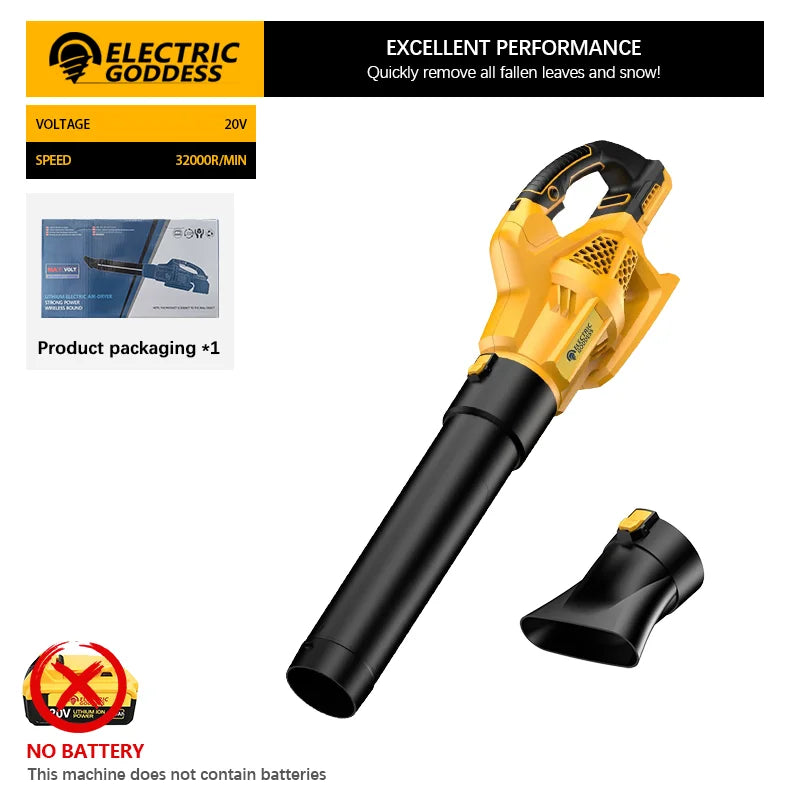 32000rpm Cordless Blower Yard Leaf Removal Storm Machine For Home And Street Power Tools For Dewalt 20V Battery Pin