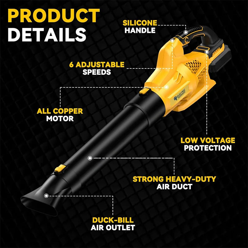 32000rpm Cordless Blower Yard Leaf Removal Storm Machine For Home And Street Power Tools For Dewalt 20V Battery Pin