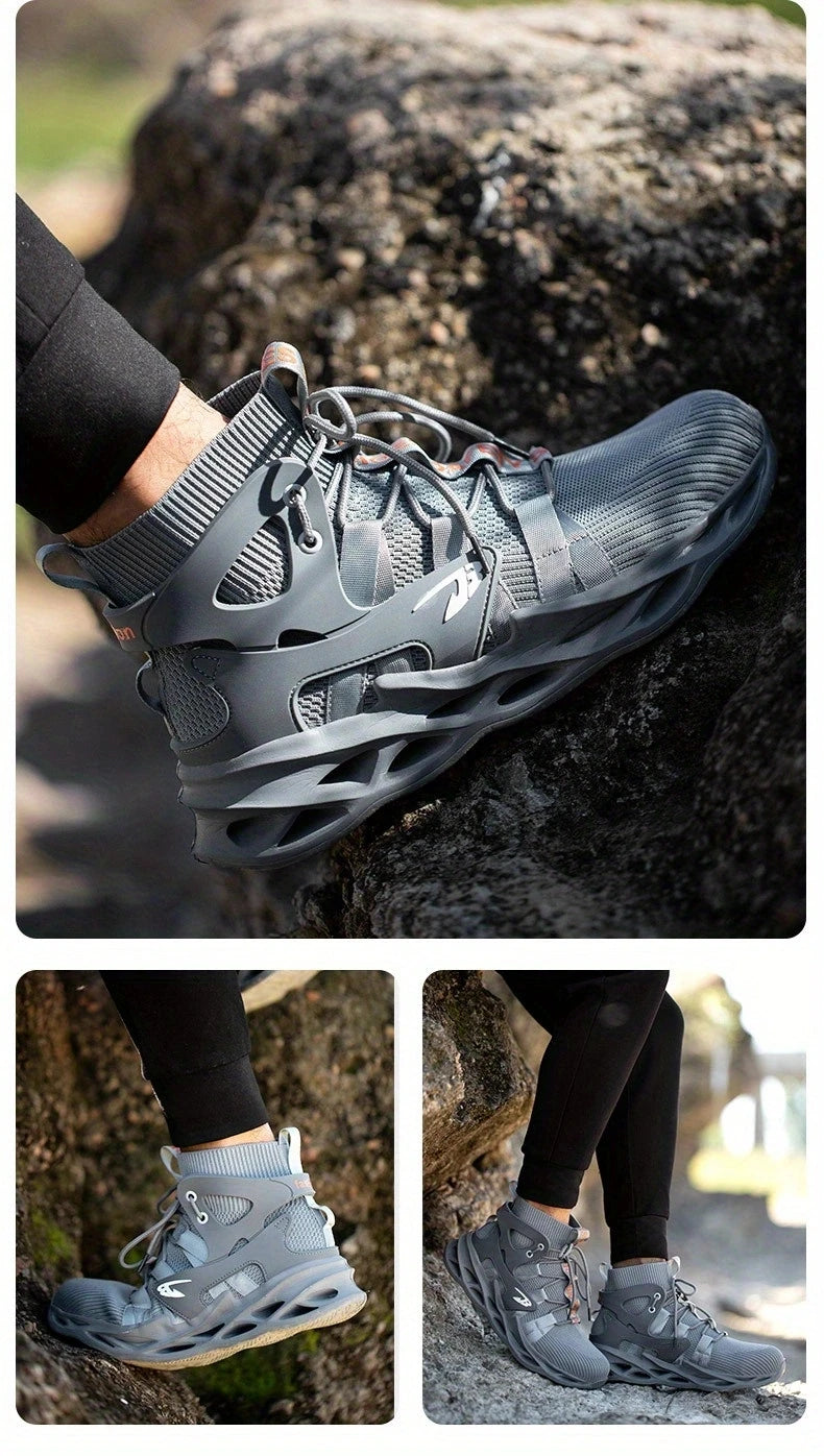 Fashionable breathable anti-smash and anti-puncture safety shoes