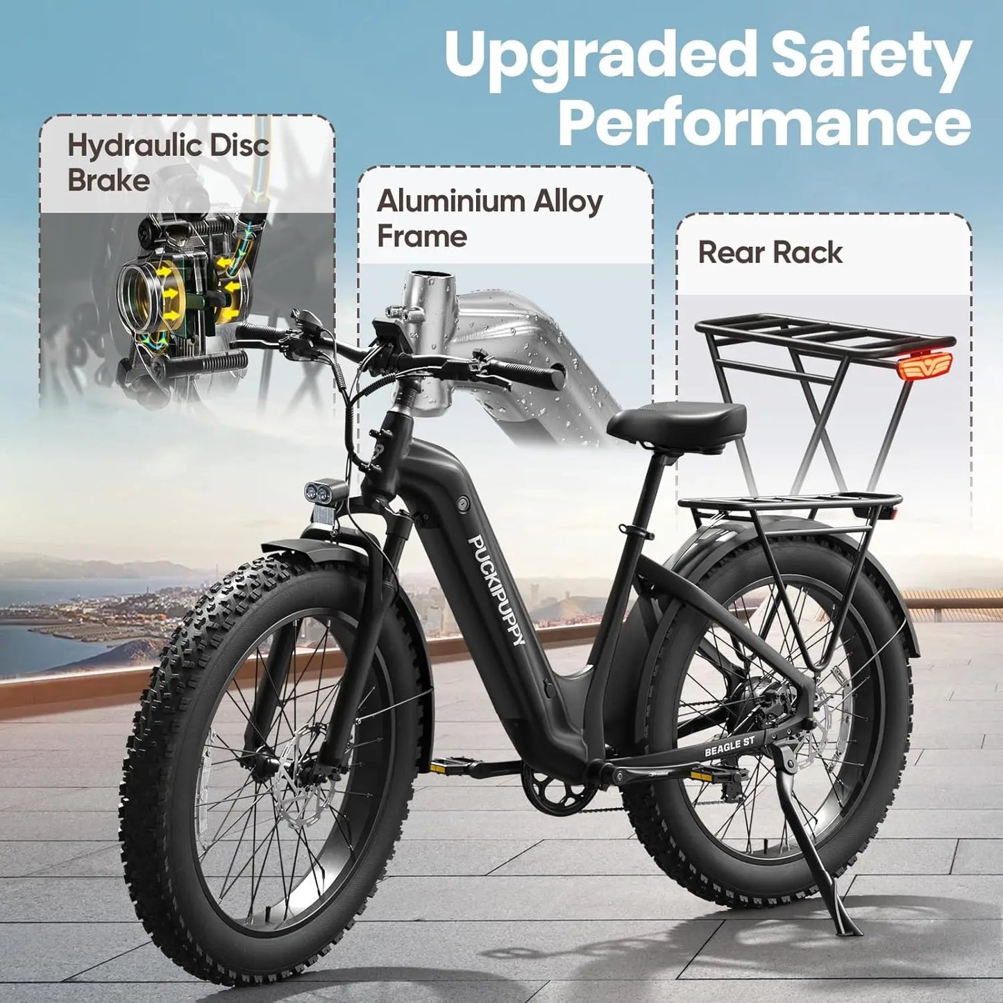 Electric Bike for Adults 960W, 26" Fat Tire, Step-Through Design Electric Mountain Hunting Bike, 48V 15AH Max 28MPH, Customized