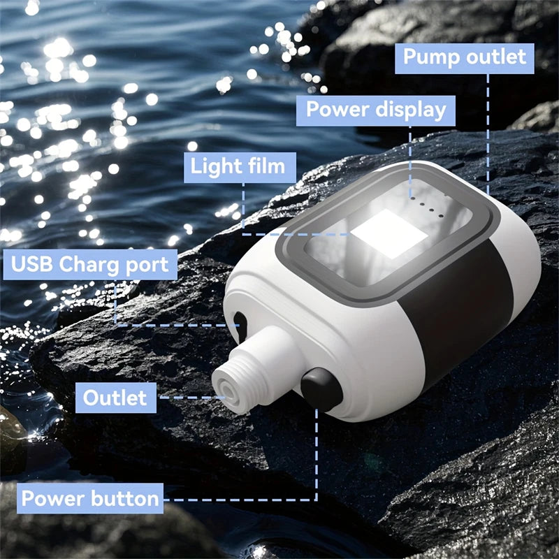1 PCS Rechargeable Outdoor Camp Shower Pump With LED Light 2200mAh Battery Portable Shower For Hiking Outside Activities