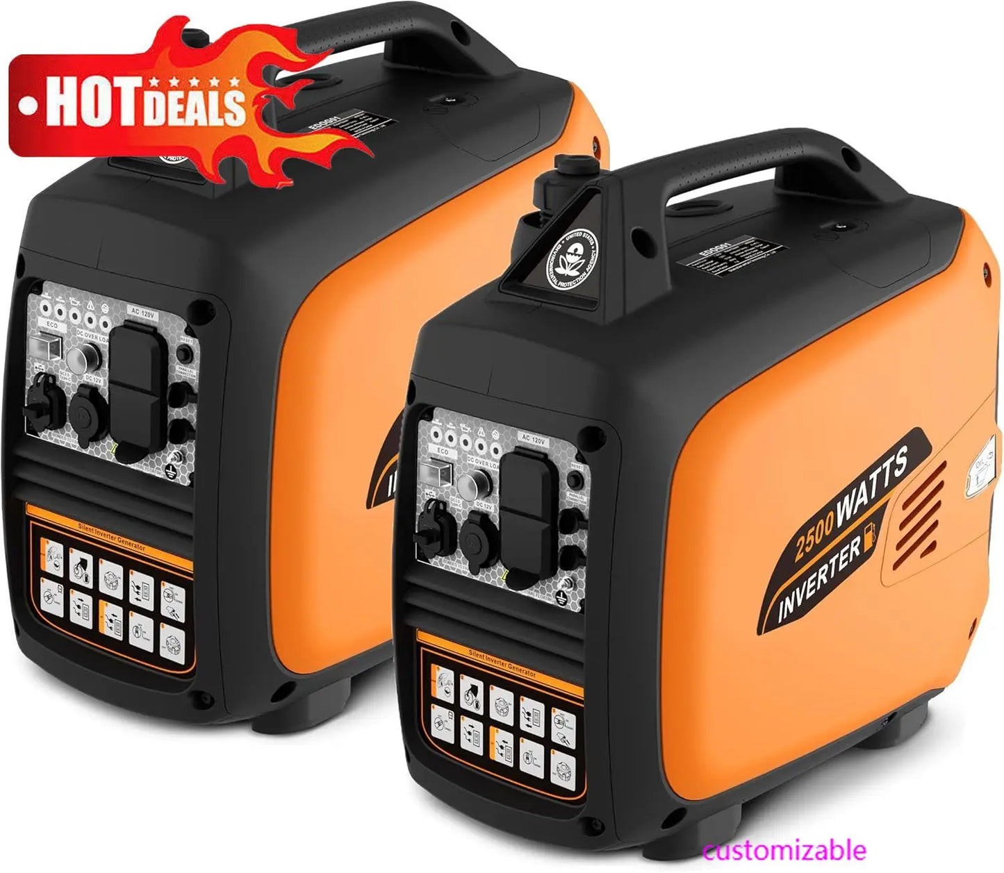 Portable Inverter Generator 2500W Gas Powered Super Quiet