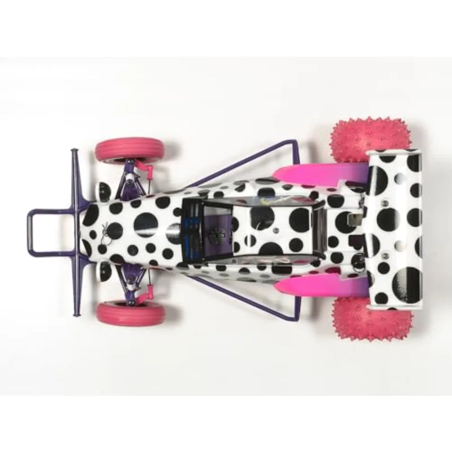 RC car for outdoor racing, ABS plastic body, yellow with black stripes, high-speed brushless motor and 2.4GHz remote control