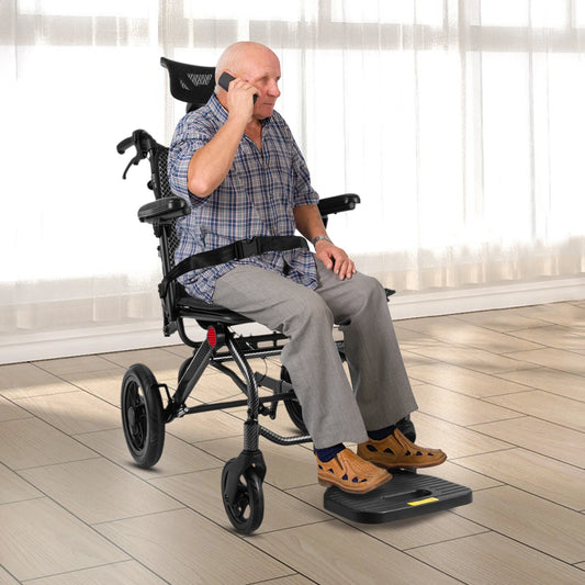 Reclining Wheelchairs, Folding Transport Wheelchair for Seniors, AC976 Adult Reclining Wheelchair for the Elderly, Pregnant