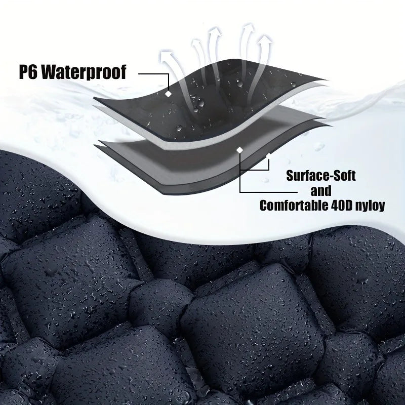 PACOONE Camping Press-type Inflatable Mattress Moisture Waterproof Outdoor Sleeping Pad Bed Beach Air Mat Tent Travel Cushion