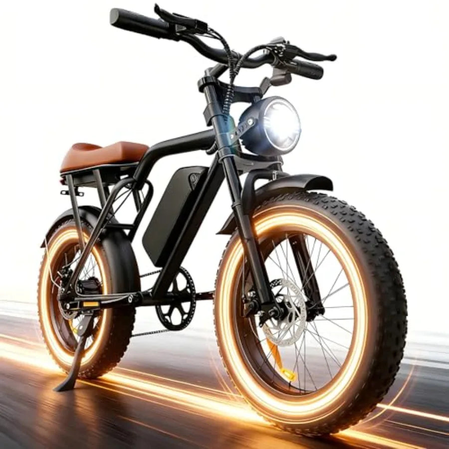 Electric Bike for Adults: 2200W 30/32MPH 75 Miles Range 48V 15.6AH Removable Battery 7-Speed 3 Riding Modes Full Suspension Dua