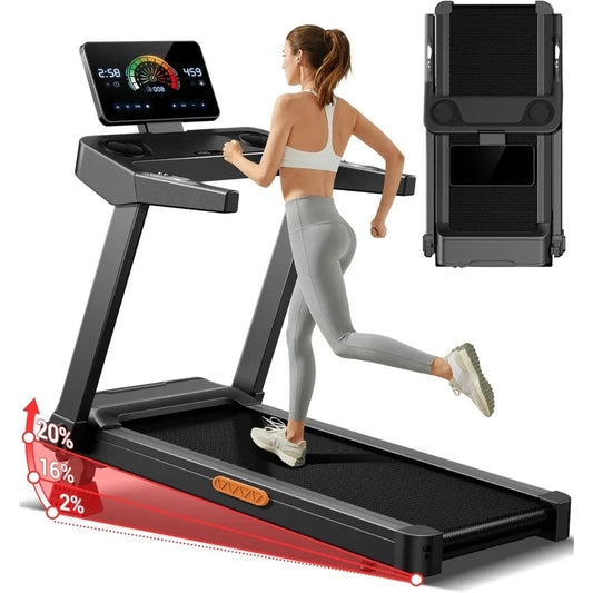 Fitness Treadmill with 20 Manual Incline 42.5x16.1 Ultra Large Walking Running Area 400LB Capacity 3.5HP Motor 8.7 MPH Speed Bl