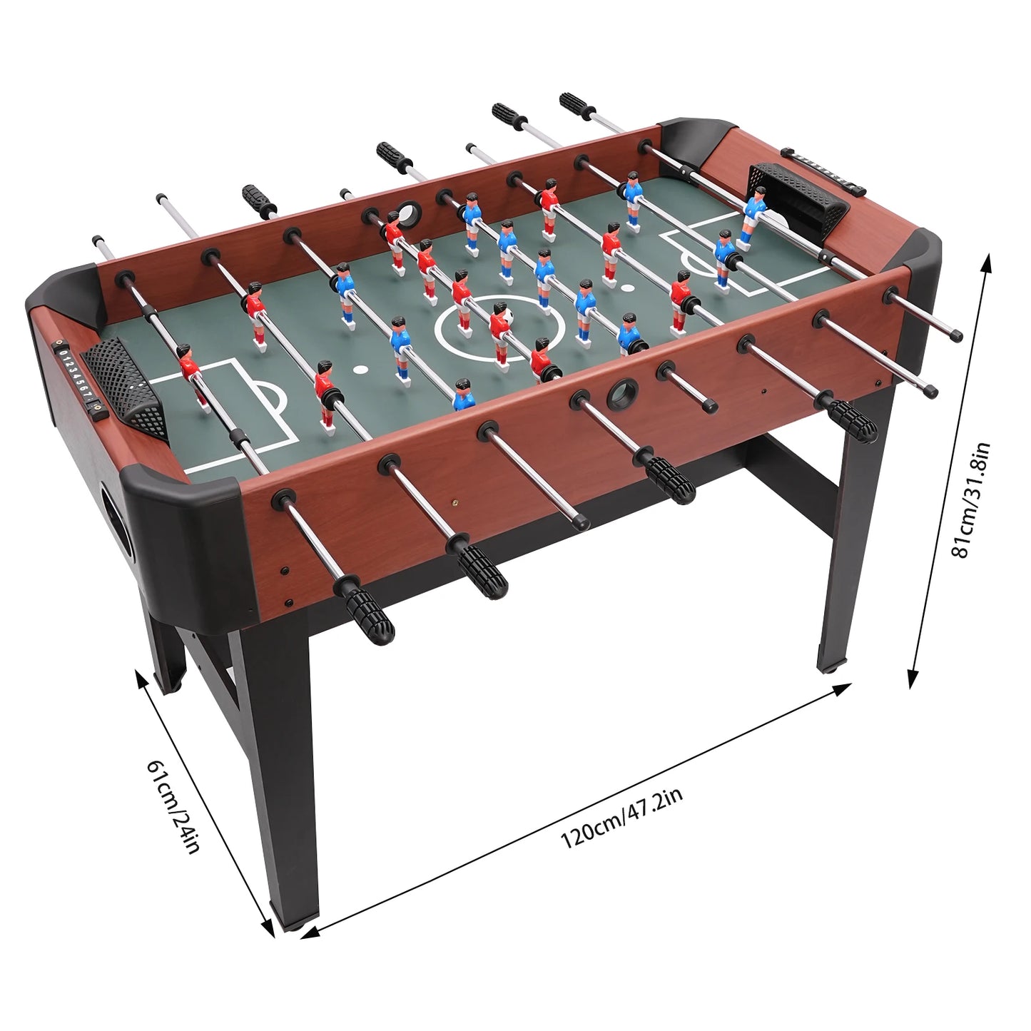 47.2in Foosball Table Competition Sized Set Soccer Table Game for Indoor Family Arcade Game Room
