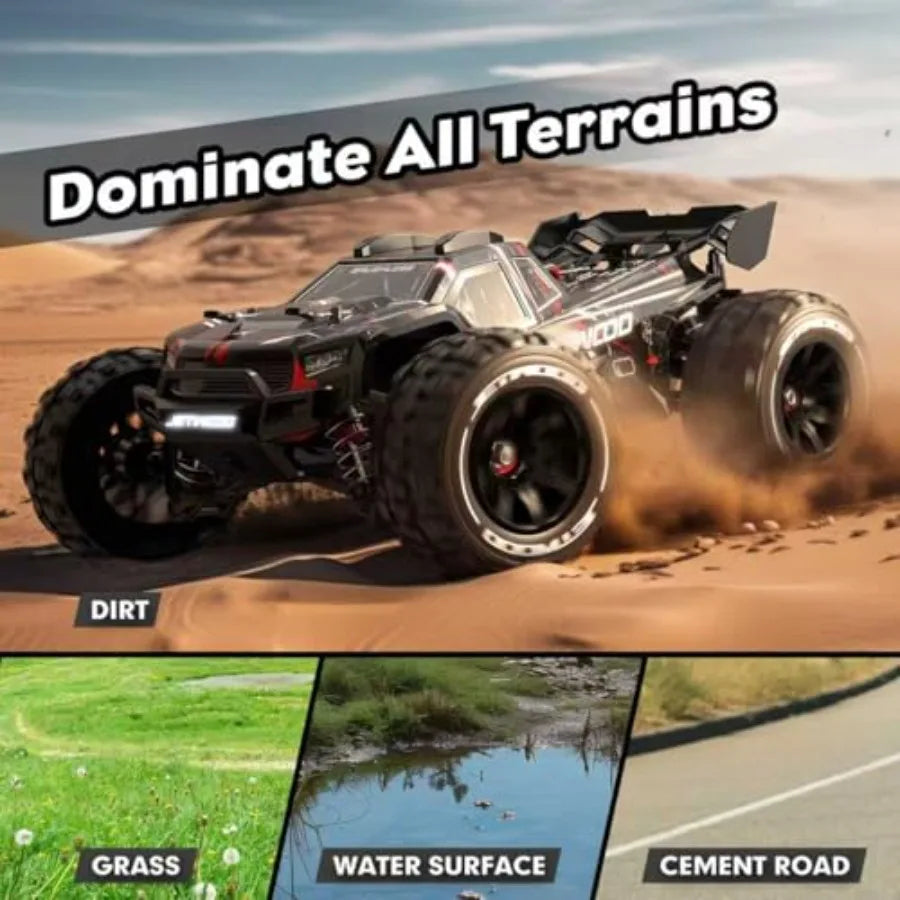 Offroad RC car for adults, brushless motor, black, 50mph speed and waterproof 3S battery