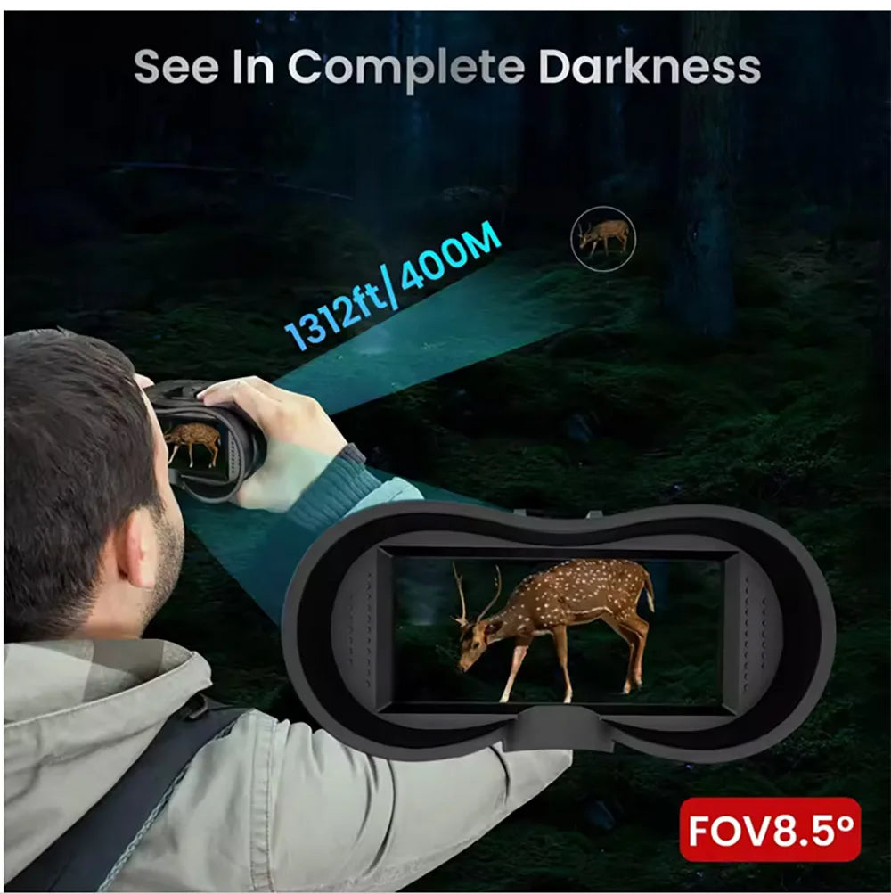 NV8160 Night Vision Binoculars for Adults, Head Mounted Tactical Helmet Night Vision Goggles 8X Digital Zoom for Outdoor Hunting