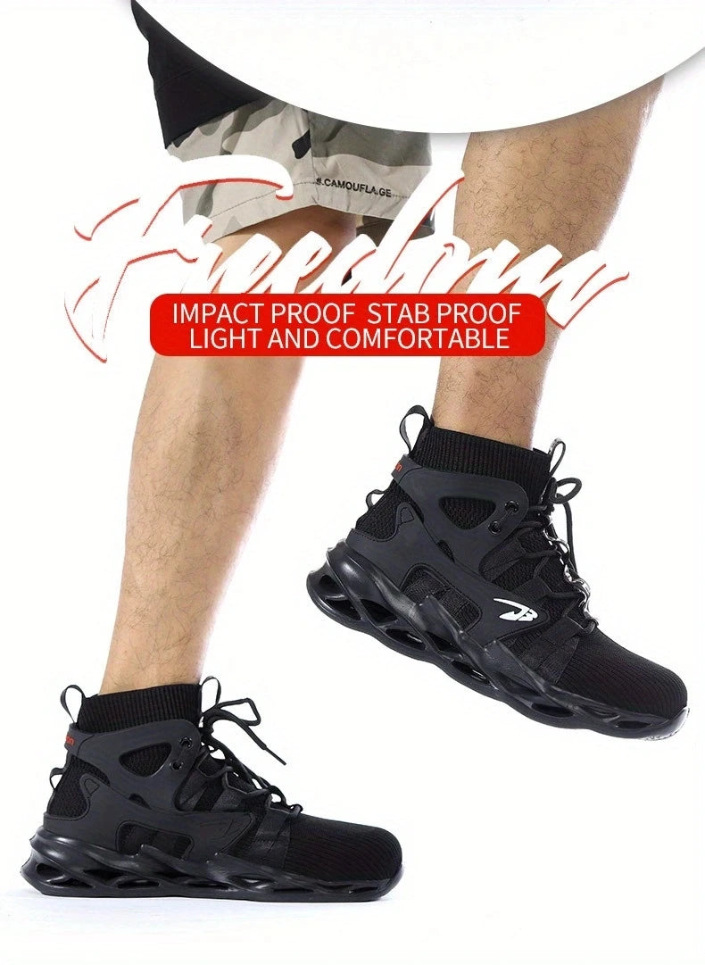 Fashionable breathable anti-smash and anti-puncture safety shoes
