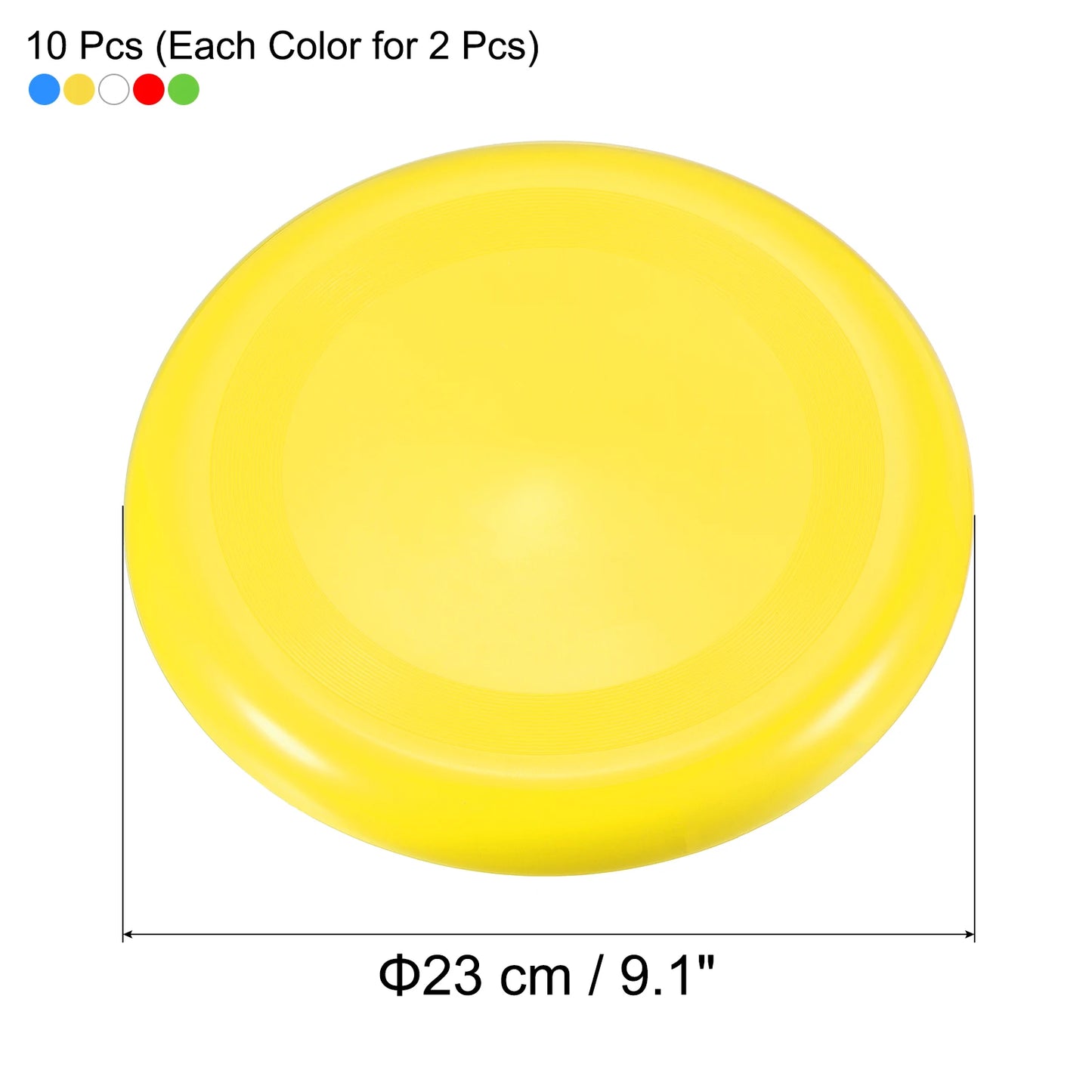9 Inch Flying Disc, 10 Pack Outdoor Playing Training Colorful Flying Disk Set for Beach Lawn Park Camping Game