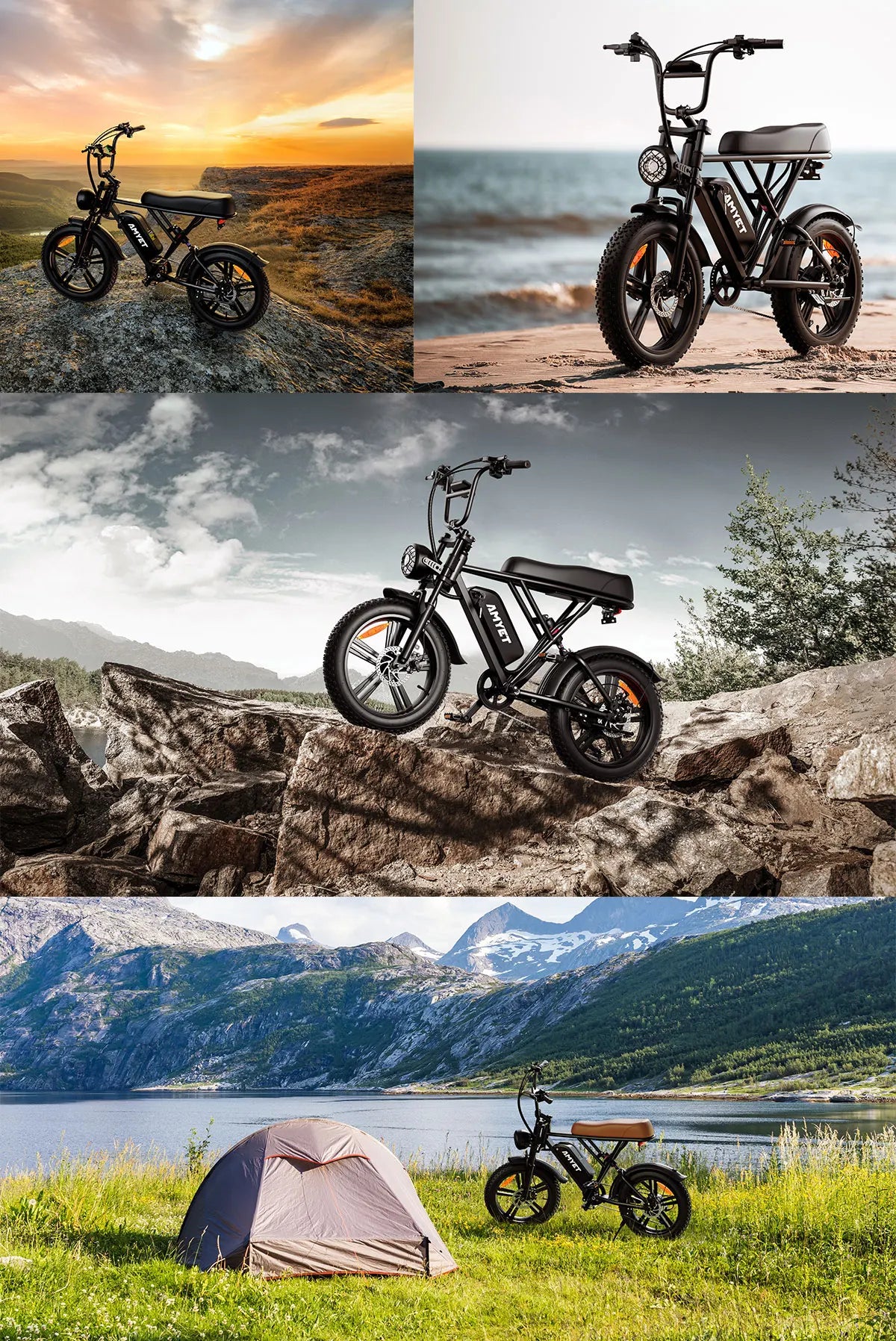 AMYET V9-G60 Adults Electric Bike 1000W Motor Bicycle 48V 20AH 20“ Tire Ebike Electric E Bikes Mountain Moped Ebikes For Men