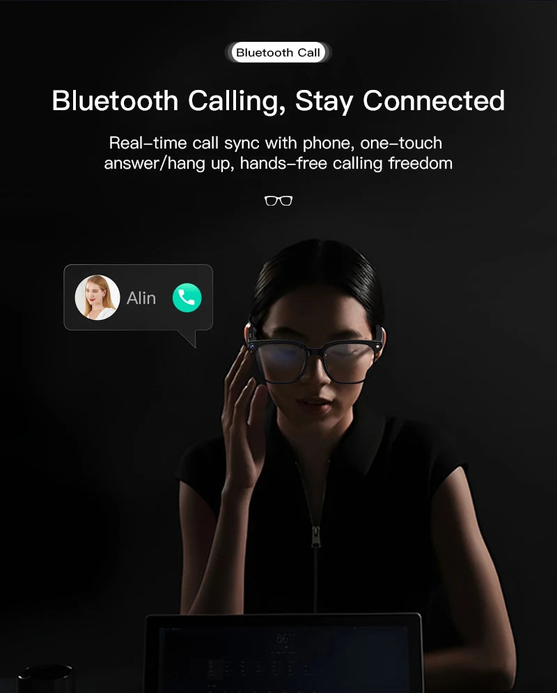 2026 New Smart AI Glasses 1080P HD Video Record Camera ChatGPT Bluetooth Call 32GB ROM Language Translation Music Sunglasses Men