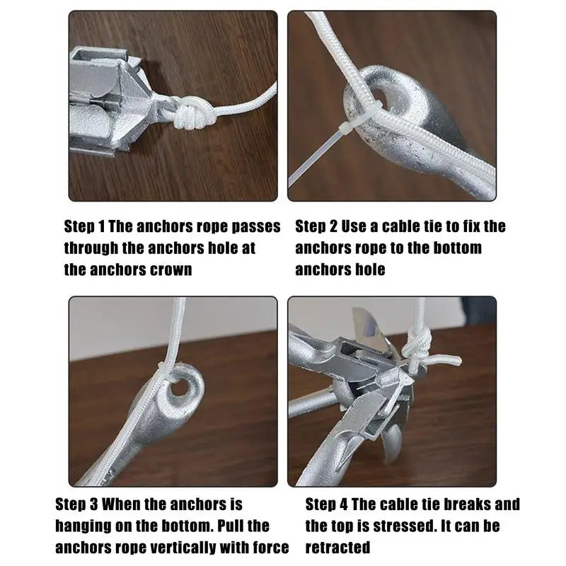 Anchoring For Kayak Quick Release Boat Anchoring Folding Heavy-Duty Retrievable Boat Accessories For Lake Fishing Kayaking Dock