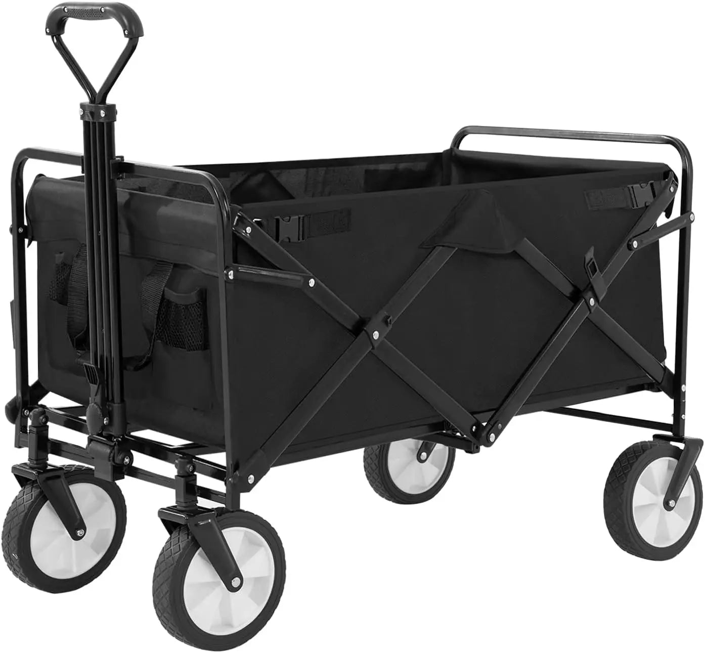 39" Collapsible Wagon Folding Foldable Garden Cart with Large Capacity 330 LBS Capacity Portable Utility Wagon Cart Heavy Duty f