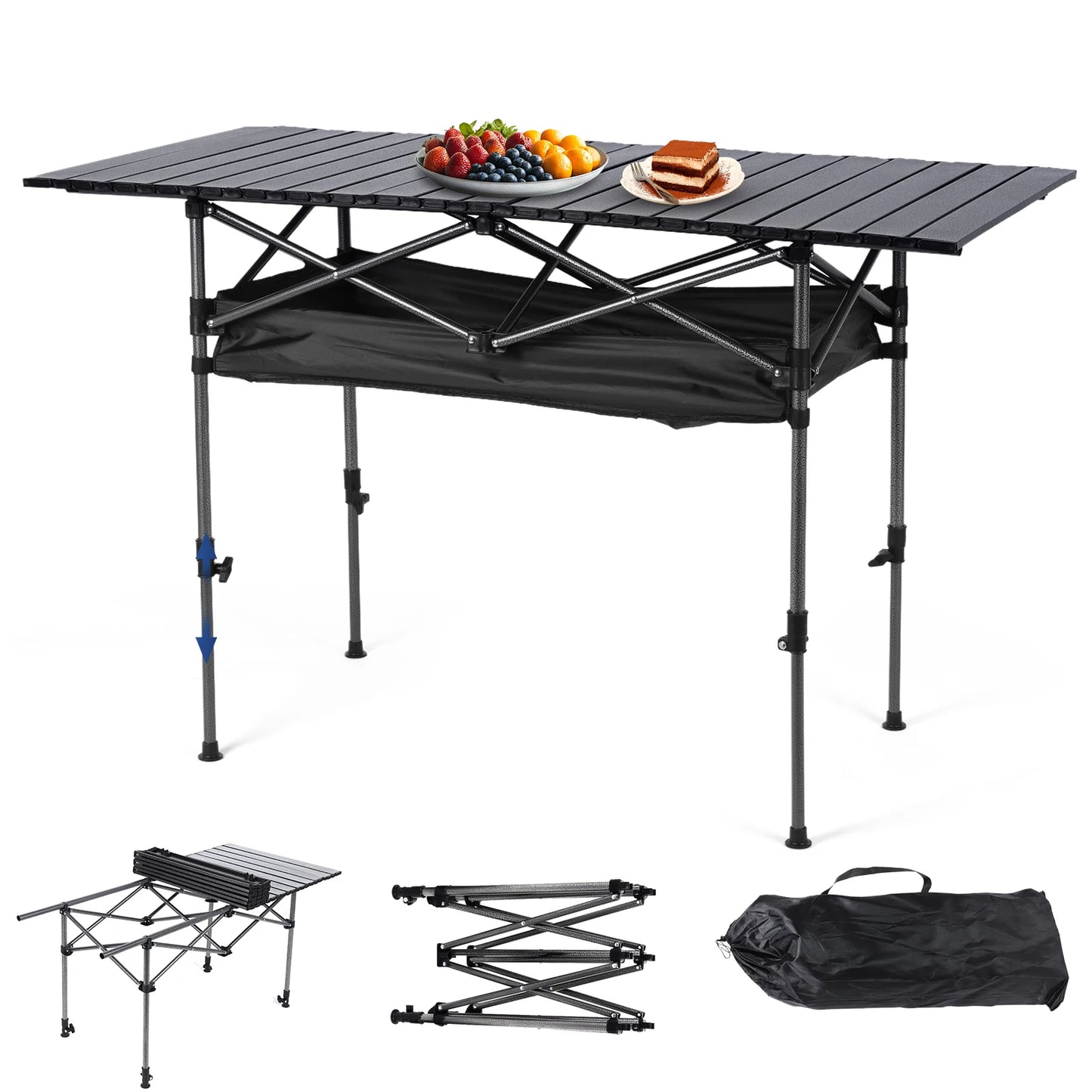 Shunmaii Folding Table Adjustable Portable Picnic Desk