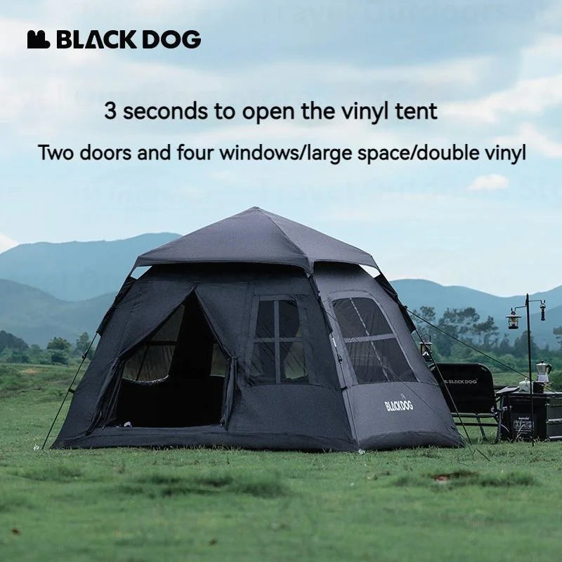 Naturehike BLACKDOG Camping One-touch Tent 3 ~ 4 People for Outdoor Travel Picnic Beach 150D Oxford Vinyl Tent Waterproof 2000mm