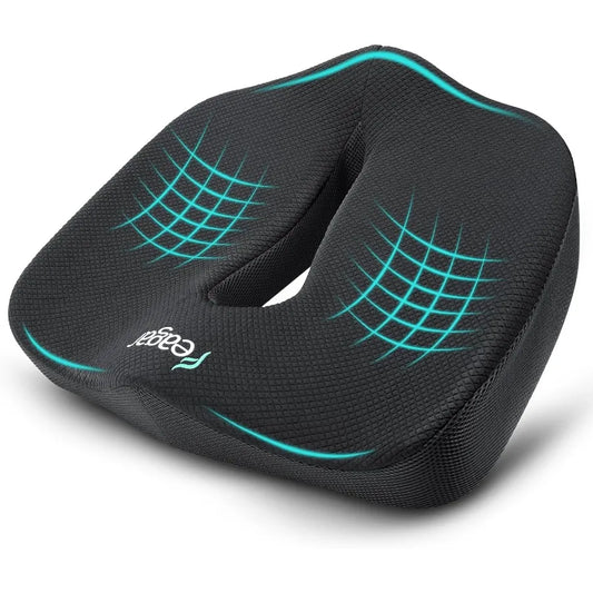 Memory Foam Seat Cushion for Office Chairs Desk Gaming Chair Pad Tailbone Comfort Support Mesh Cover Dense Hip Sciatica Car Sea