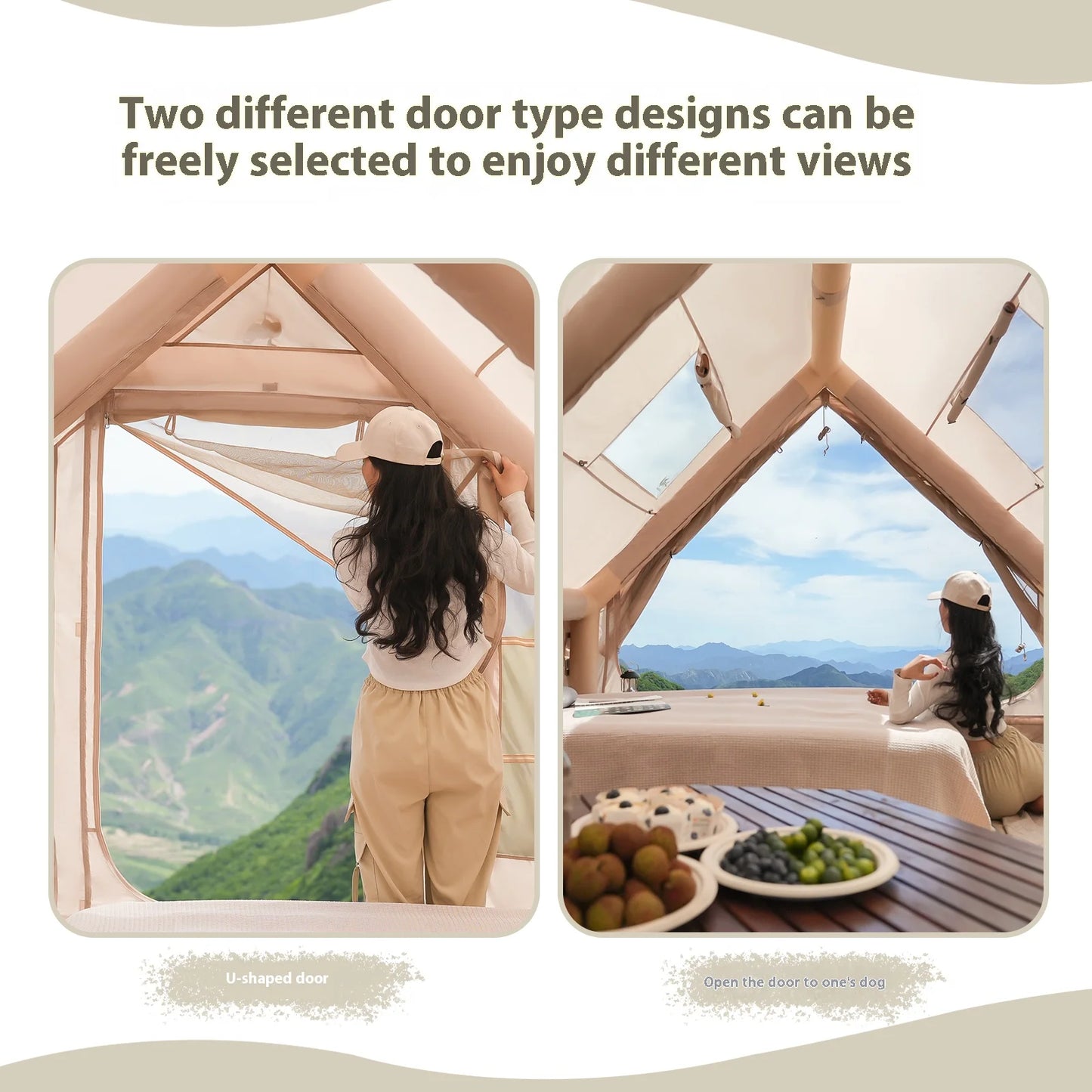 Inflatable Tents For Adult Camping, Luxury Camping Tents, Inflatable Tents With Stove Plug, 4/6/8 Person Family Camping Inflatab