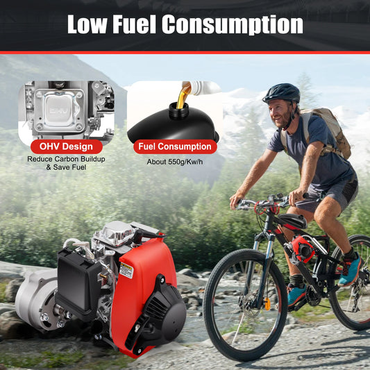 Powerful 53cc 4-Stroke Gasoline Engine – 1.5KW Output, 6800RPM, Ideal for Bike Modifications