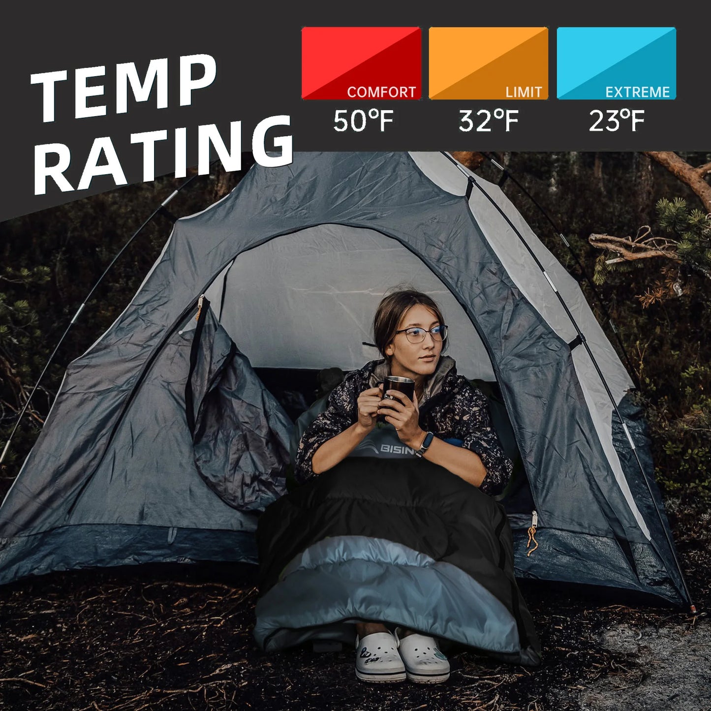 BISINNA Ultralight Waterproof Winter Sleeping Bag Backpacking