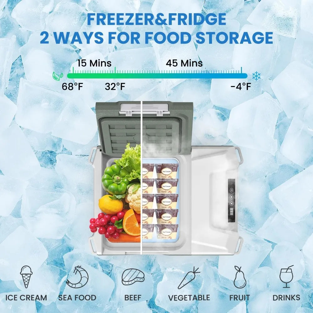 Portable 12V Car Refrigerator 12 24V DC For Truck RV Camp