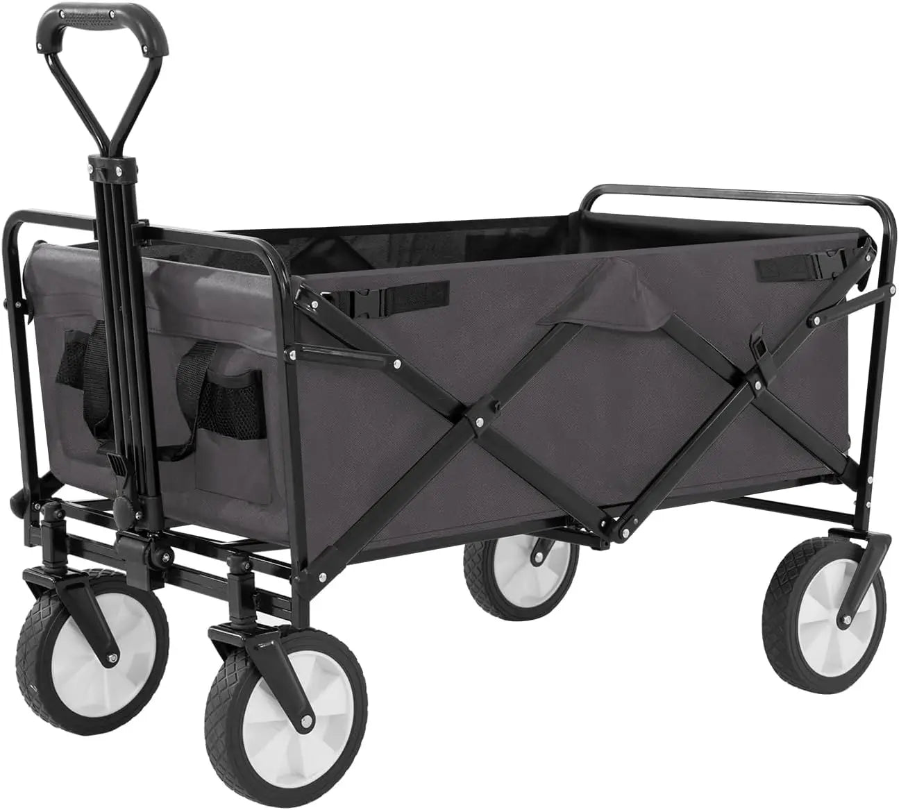 39" Collapsible Wagon Folding Foldable Garden Cart with Large Capacity 330 LBS Capacity Portable Utility Wagon Cart Heavy Duty f