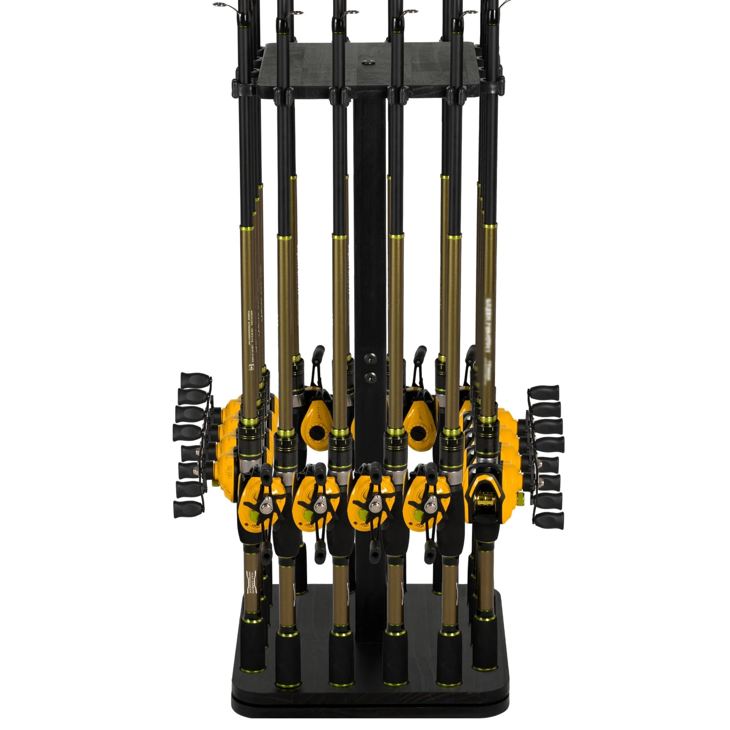 Fishing Rod Holder 360° Rotating Wooden Rod Pole Rack New Style Holds up to 16 rods Fishing Organizer for Space-Saving Fishing R