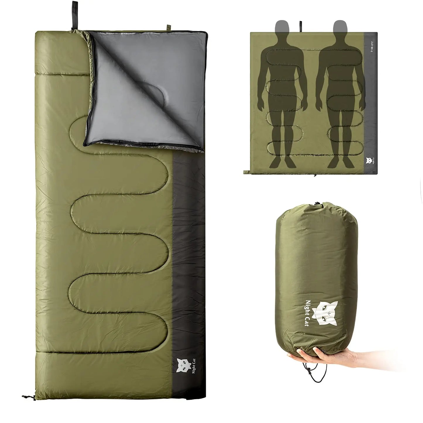 Night Cat Camping Sleeping Bag Lightweight For Travel