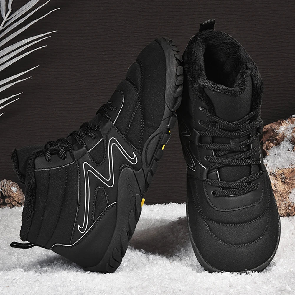 Winter Snow Boots Waterproof Barefoot Hiking Shoes Anti Slip Cold-Proof Trekking Shoes Minimalist Ankle Boots for Outdoor Travel