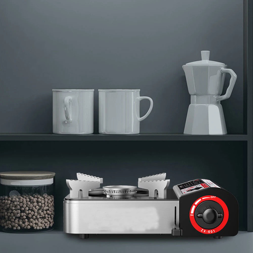 Single-Burner Butane Stove Adjustable Cassette Stove Windproof Cassette Furnace for Indoor & Outdoor Cooking