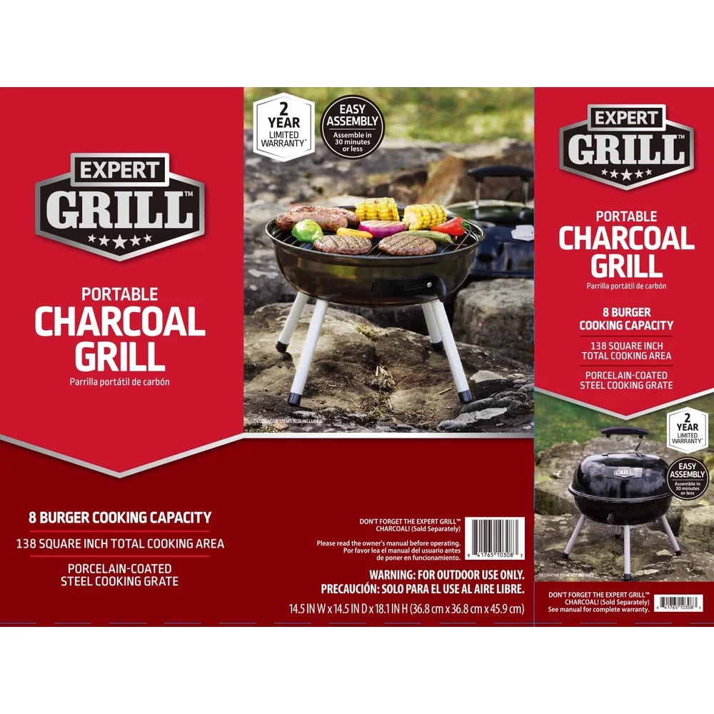 Feature Portable Charcoal Tabletop Grill Dome Design