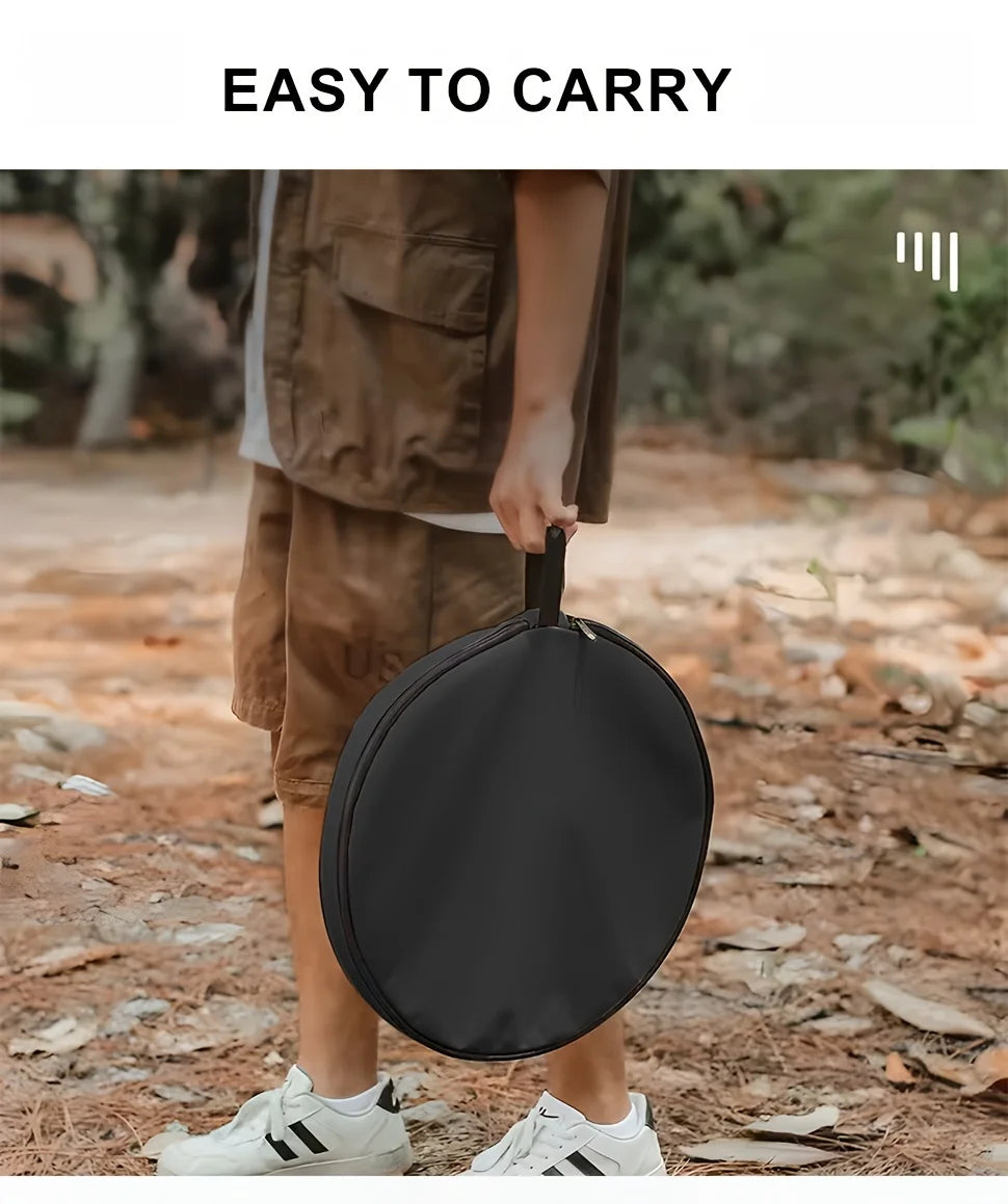 WESTTUNE 2 Pcs Set Camping Round Table with Mesh Bag Ultralight Portable Folding Adjustable Table for Picnic Indoor Outdoor