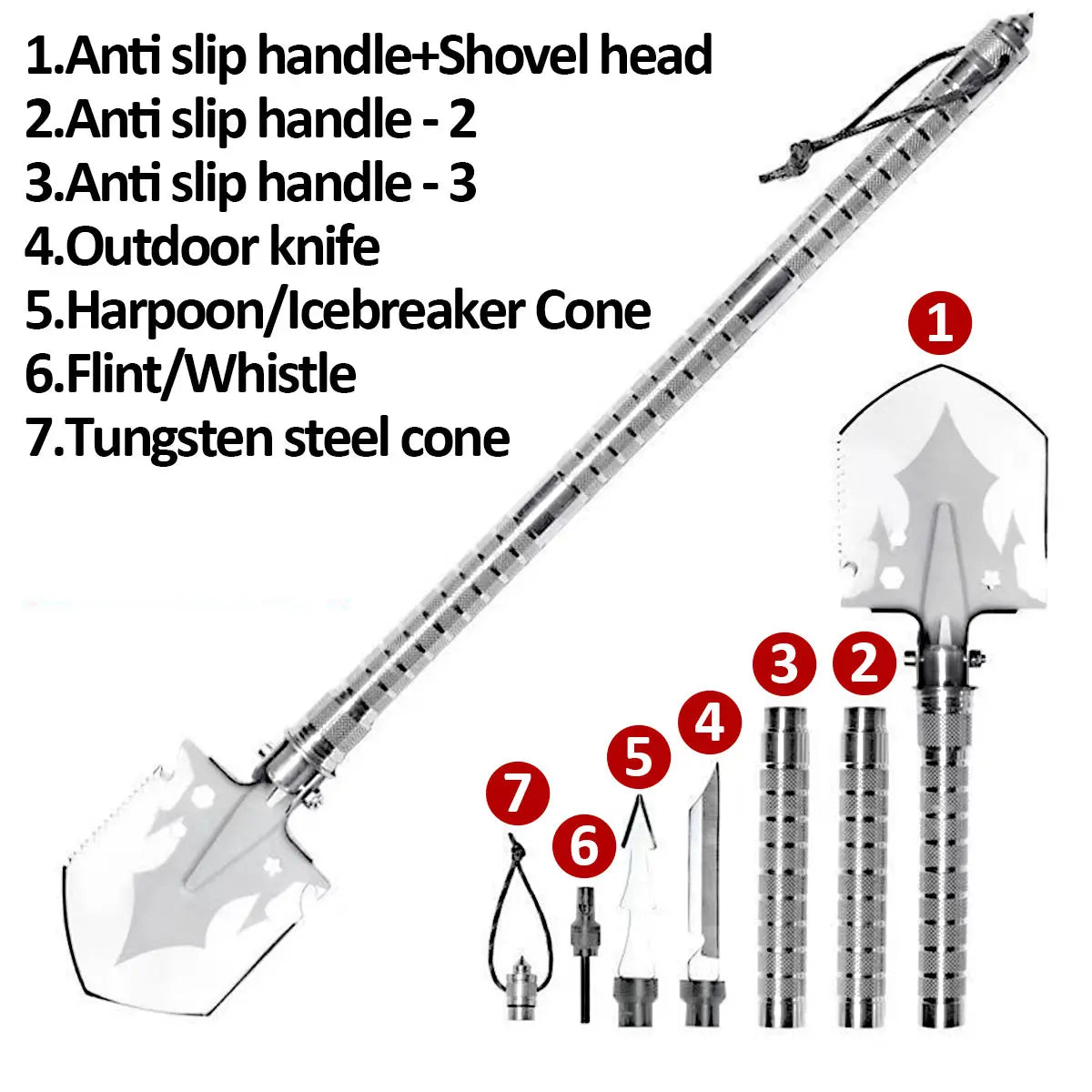 Skywolfeye Multi Functional Foldable Military Shovel