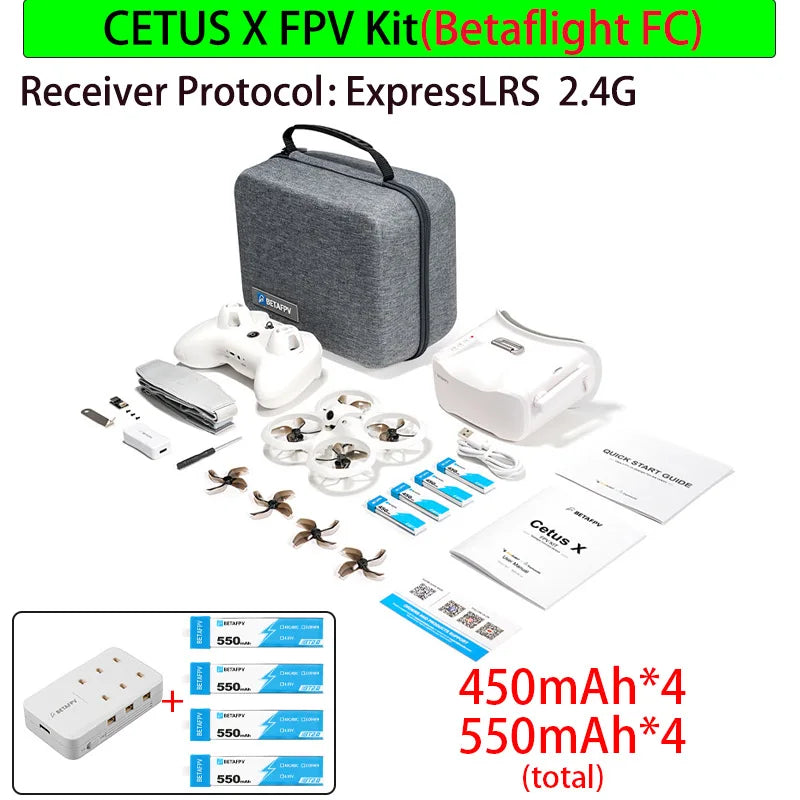 BETAFPV Cetus X FPV Kit Brushless FPV Quadcopter ELRS 2.4G / Frsky FC Indoor Racing Airplane Ship from US